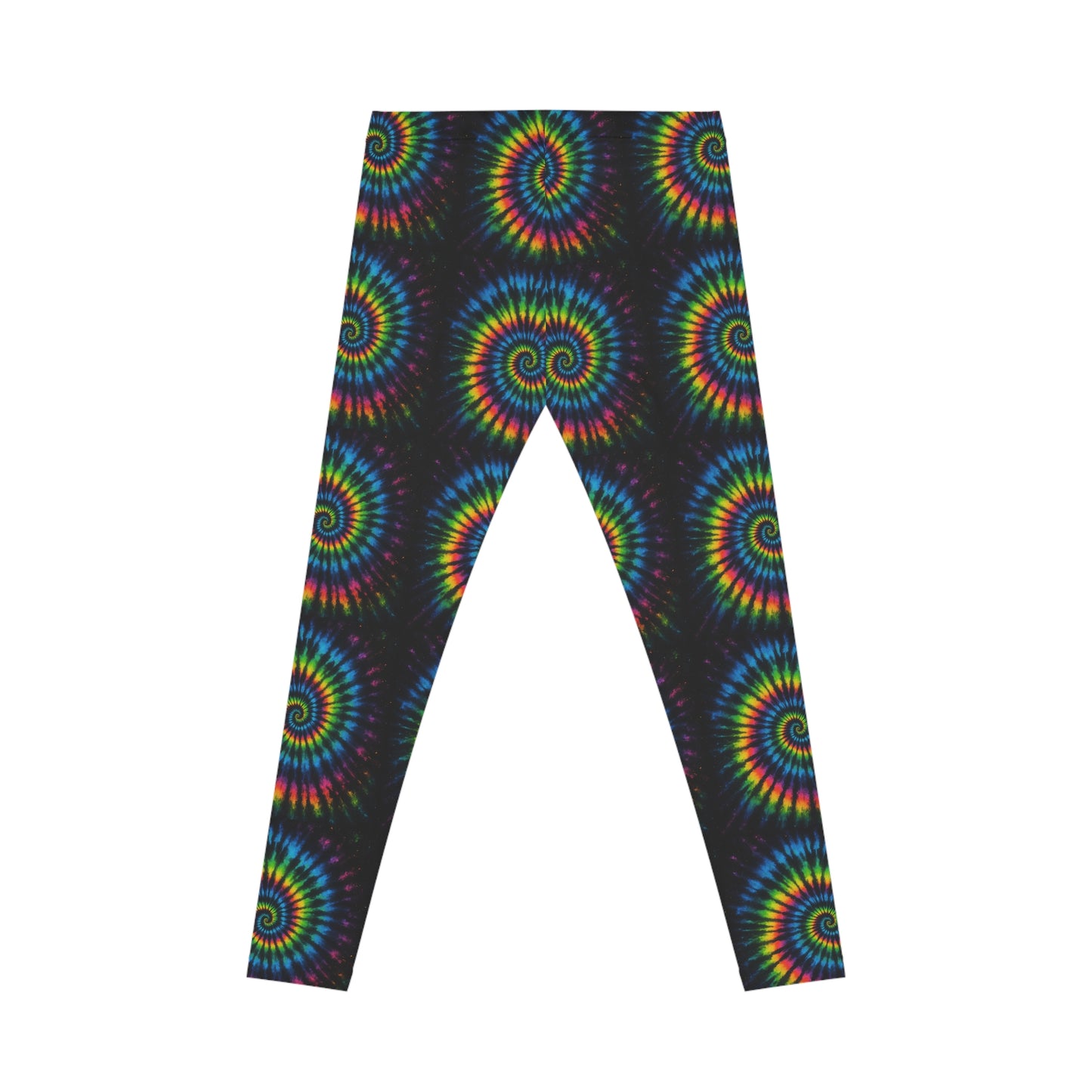 Rainbow Tie-Dye Spiral Leggings — Women's Psychedelic AOP Activewear