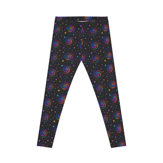 Rainbow Swirl Leggings — Women’s Colorful Galaxy Print All-Over-Leggings