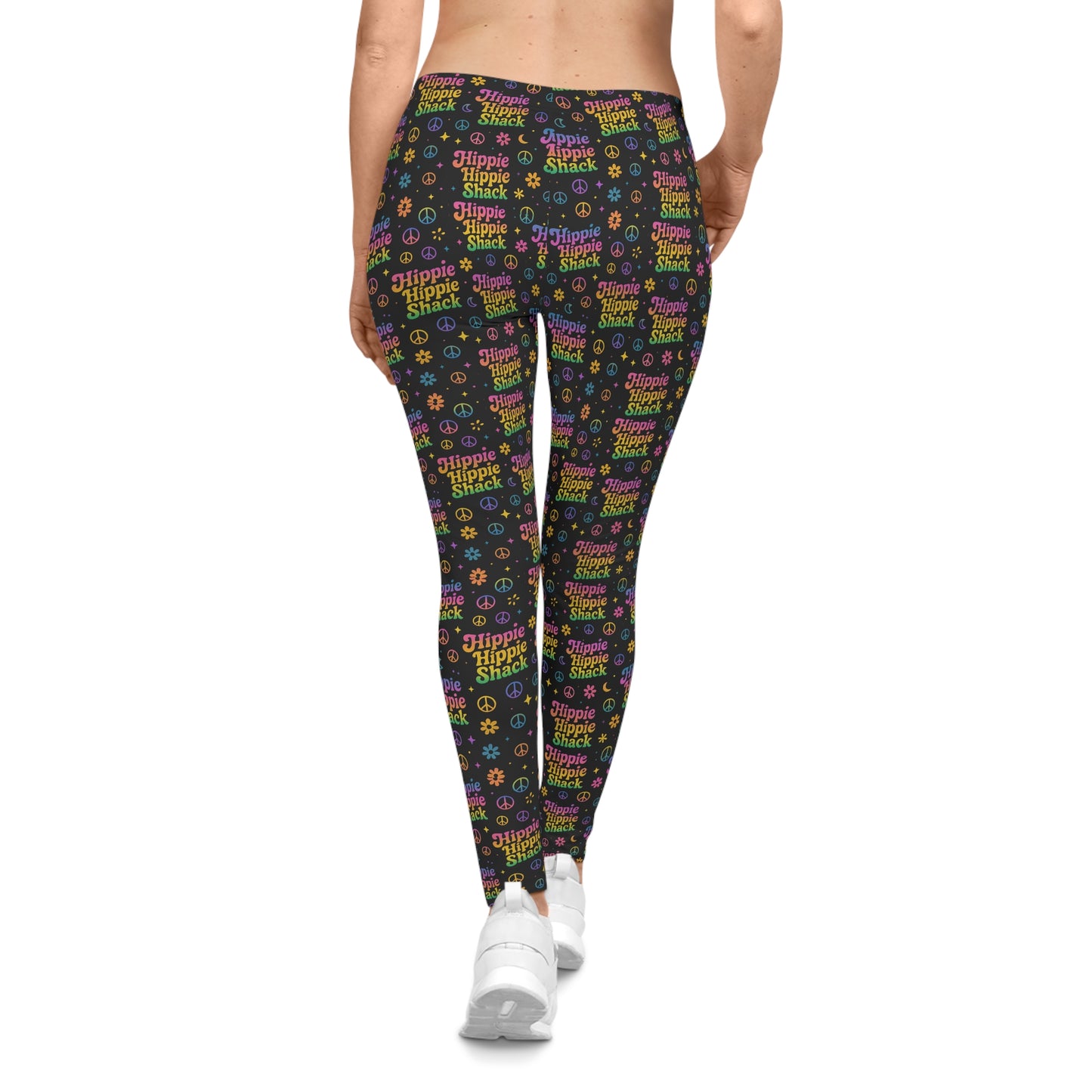 Retro Diner Pattern Leggings — "Shake Shack" Colorful 70s Pop-All-Over Print