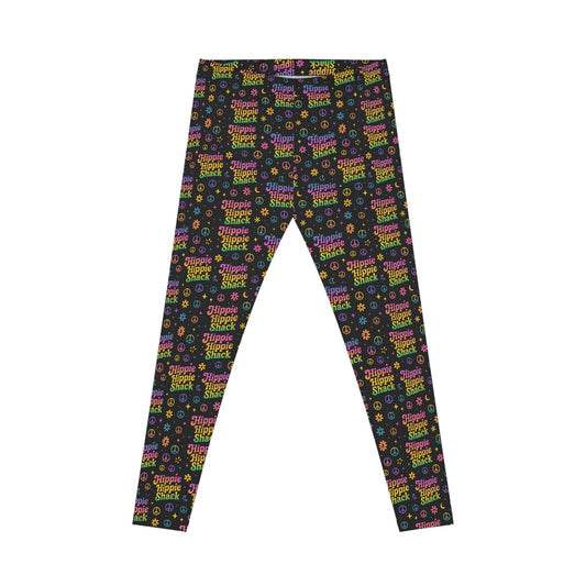 Retro Diner Pattern Leggings — "Shake Shack" Colorful 70s Pop-All-Over Print