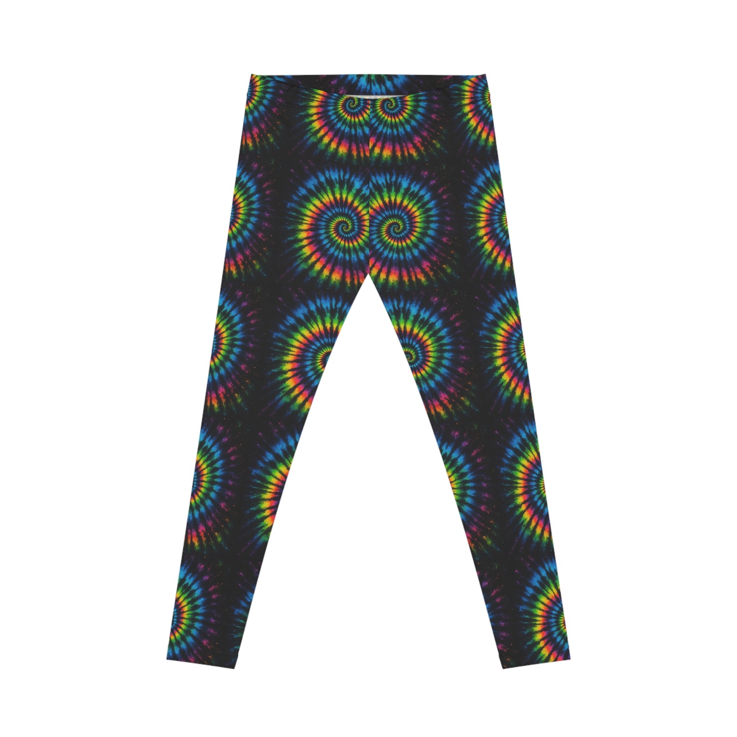 Rainbow Tie-Dye Spiral Leggings — Women's Psychedelic AOP Activewear